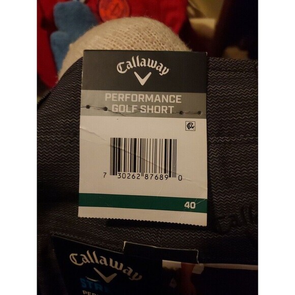 NWT Mens Callaway Opti Dry Gray Texture Stretch Performance Golf Shorts Size 40 - Picture 6 of 7